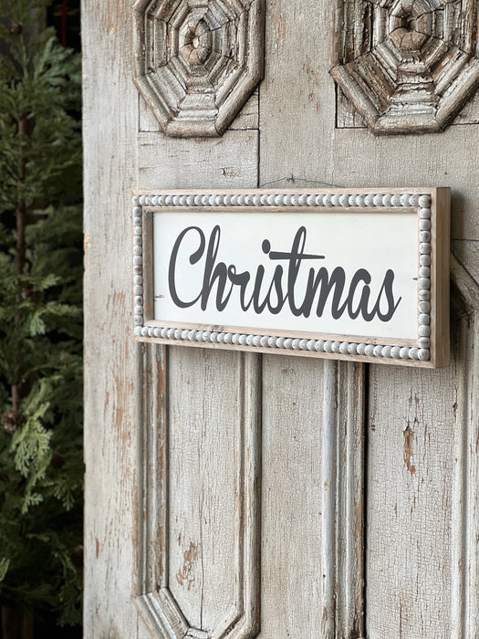 Beaded Christmas Sign | 19.75" | Holiday & Christmas Farmhouse Home Decor