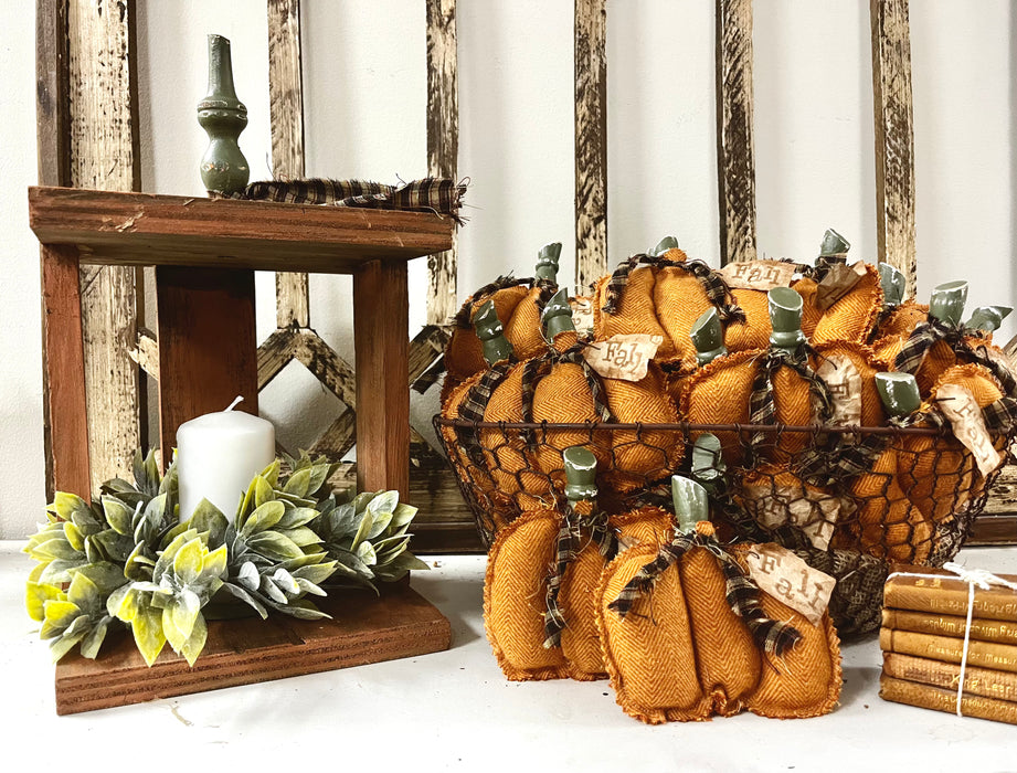 Handmade fabric pumpkin bowl filler