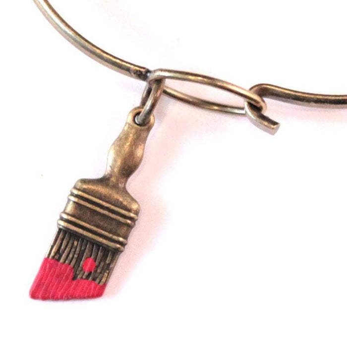 Gleeful Peacock - Paintbrush Charm Bracelet, Necklace, or Charm Only