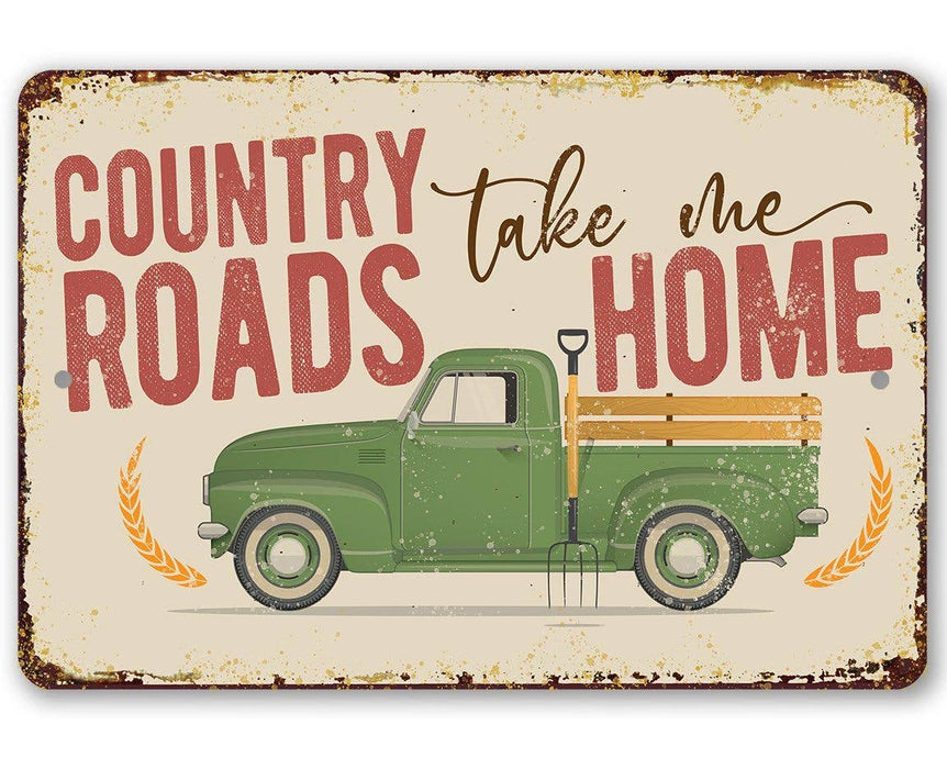 Lone Star Art - Country Roads - Metal Sign