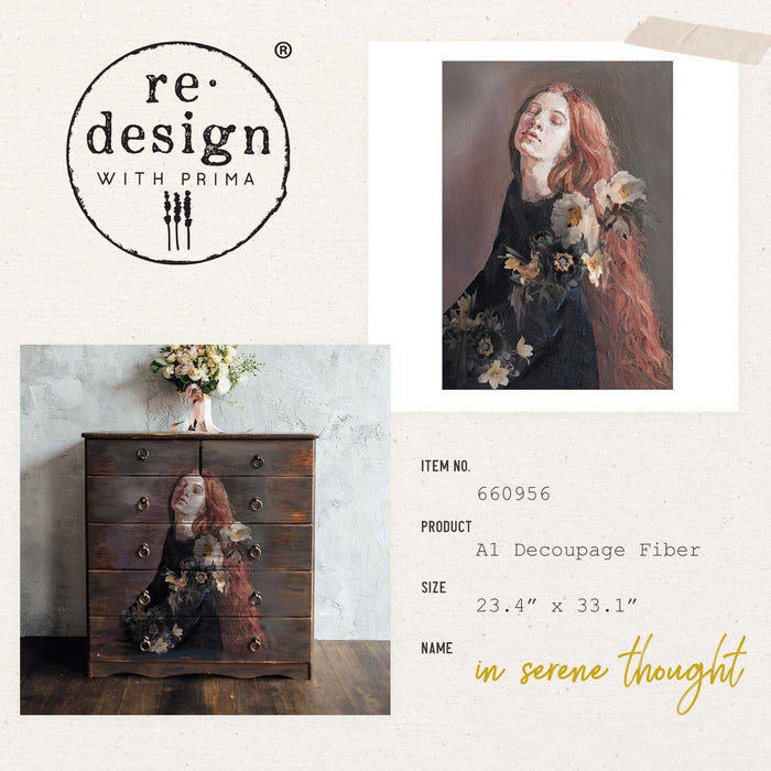 SERENE THOUGHT – 1 SHEET, A1 SIZE | A1 DECOUPAGE FIBER | Redesign with Prima