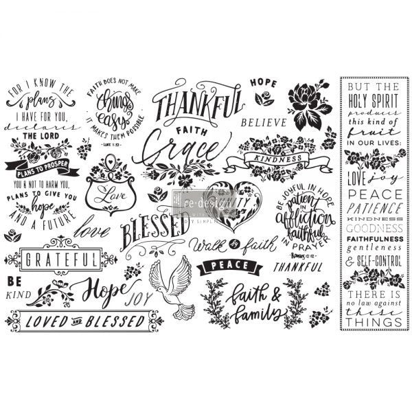 Thankful & Blessed Decoupage Paper