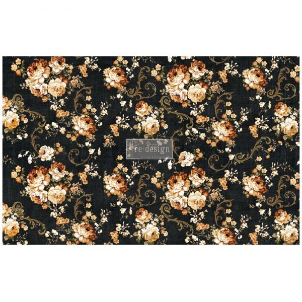 Dark Floral Decoupage Decor Tissue Paper