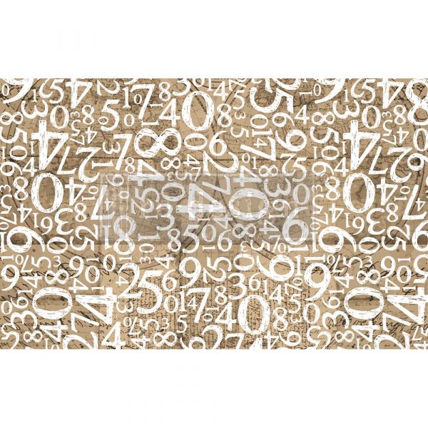 Engraved Numbers Decoupage Paper