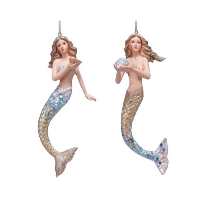 Mermaid Ornament | Coastal Christmas & Holiday Home Decor
