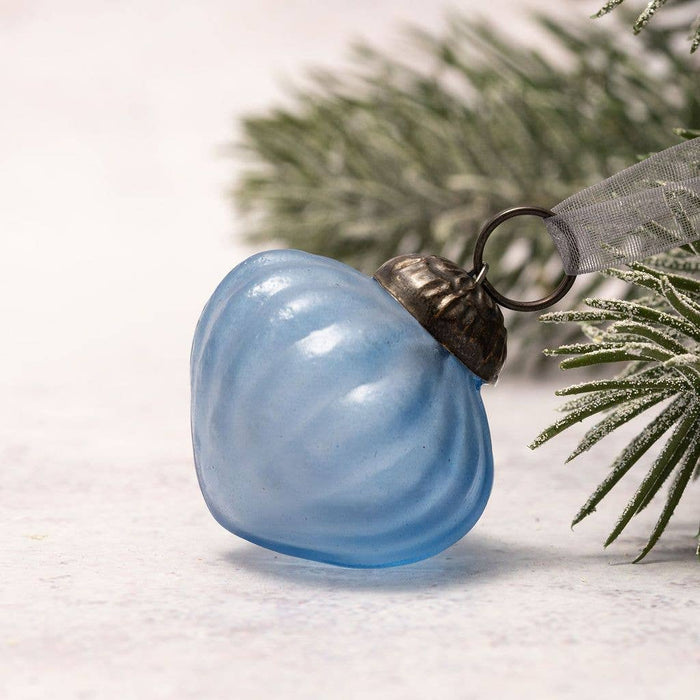 Bollywood Christmas - Set of 6 Small 1" Sky coloured Frosted Glass Lanterns