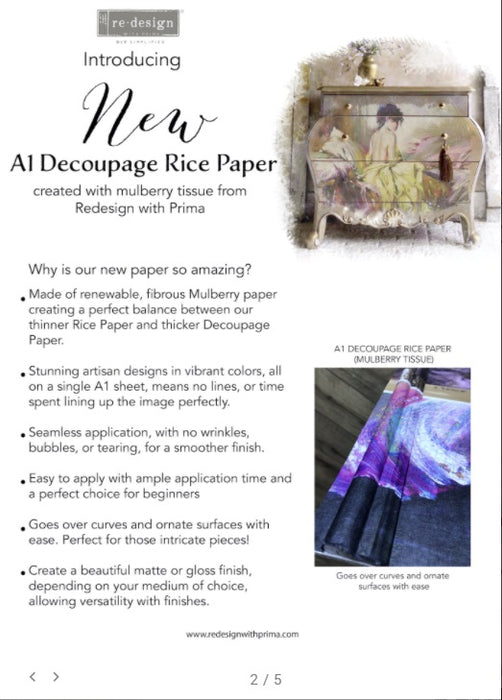 White Majesty  A1 Decoupage Rice Paper