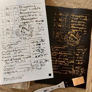 Documented Stencil | Redesign with Prima | Finnabair | 6 x 9 inches | French cursive and numbers