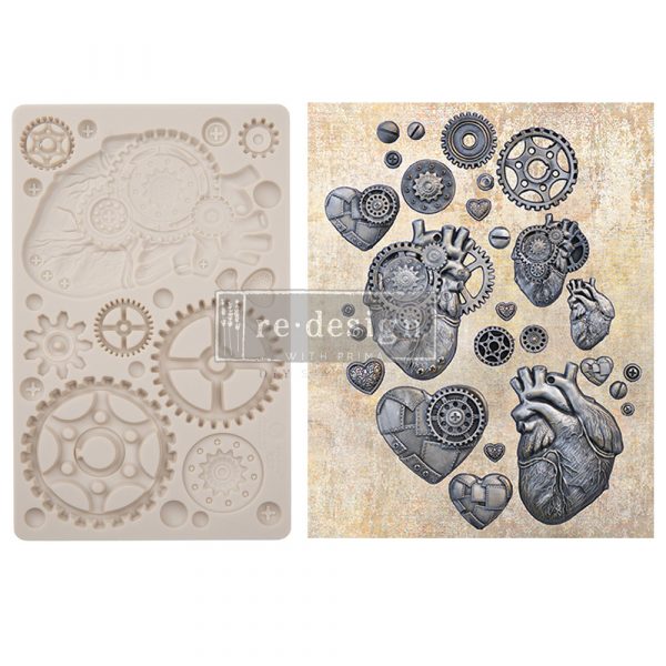 FINNABAIR MOULDS – STEAMPUNK HEARTS – 5″ X 8″ X 8MM