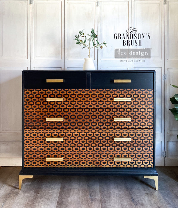 Midcentury Vibes Decor Stencil | Redesign with Prima | 20 X 16 inches | Modern repeating pattern