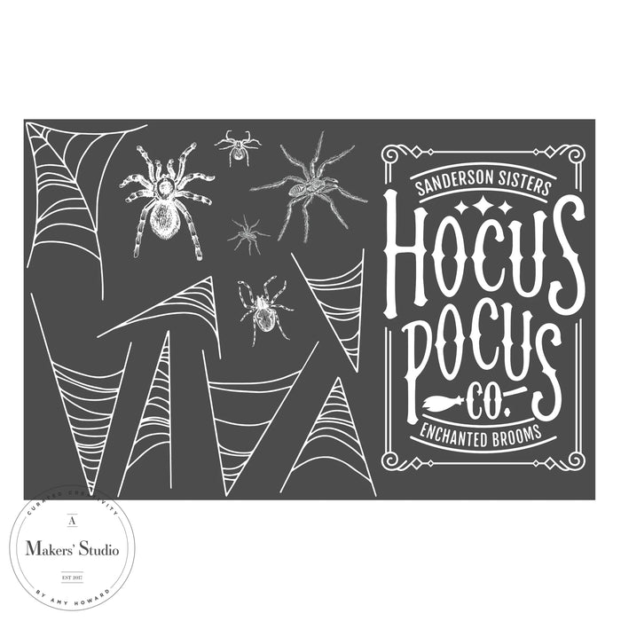 SPIDERWEBS - MESH STENCIL 18X12 | Halloween DIY Decor | Adhesive Screen Print