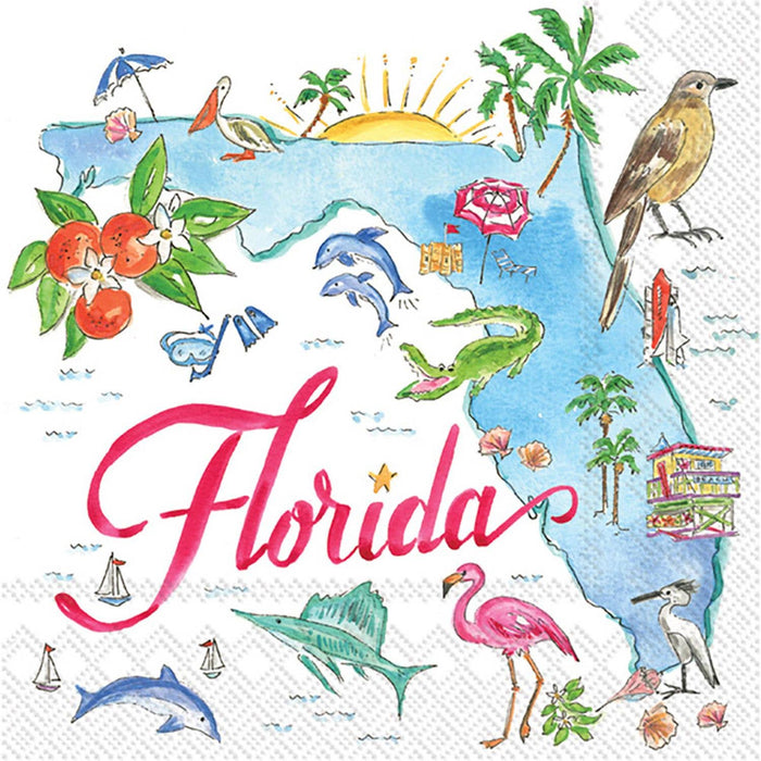 Paper Cocktail Napkins  Florida FL State Collection