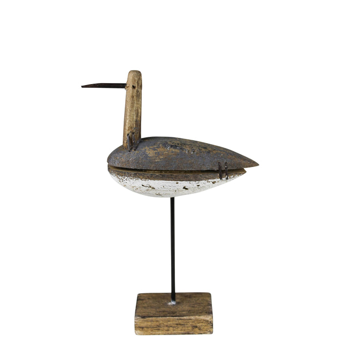 Small Sandpiper Bird, Wood | Coastal Home Decor