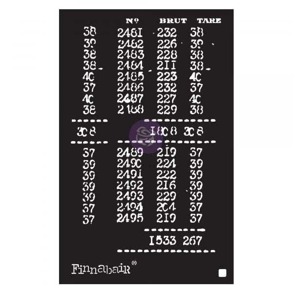 Book of Numbers Stencil | Redesign with Prima | Finnabair | 6 x 9 inches | Document & Numbers