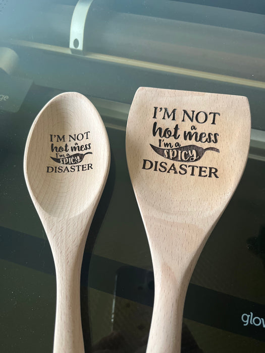 Spicy Disaster Engraved Wooden Spoon / Spatula