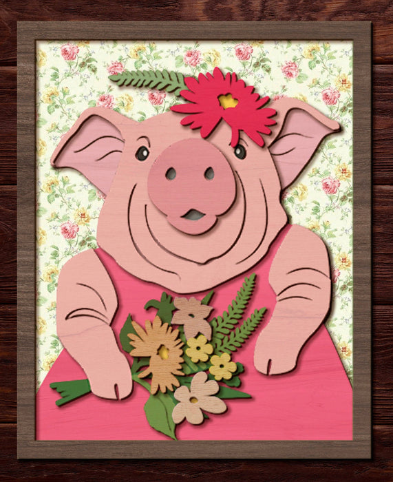 Wooden Craft Kit: Pig in dress