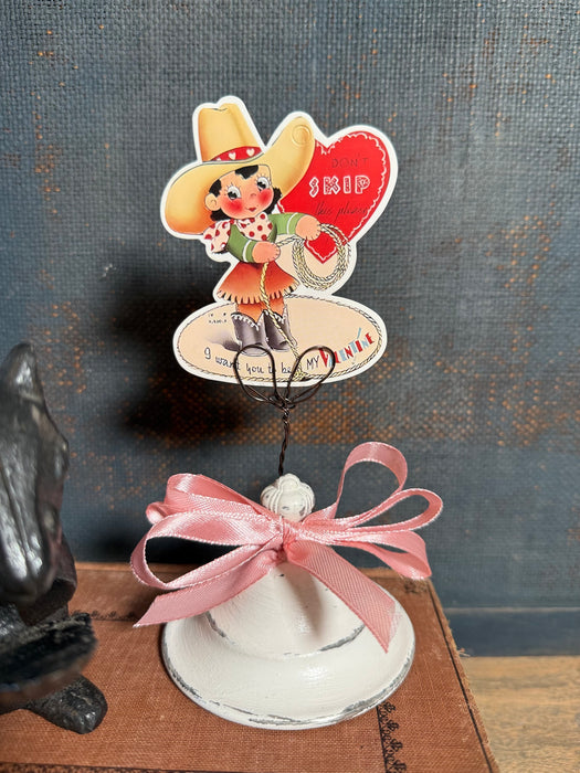 Vintage Upcycled Photo Holder with Valentine