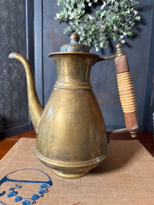 1850’s Antique Brass Chocolate Pot with Ivory Handle