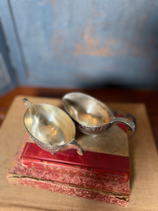 Antique Silver Plated Sugar & Creamer Set