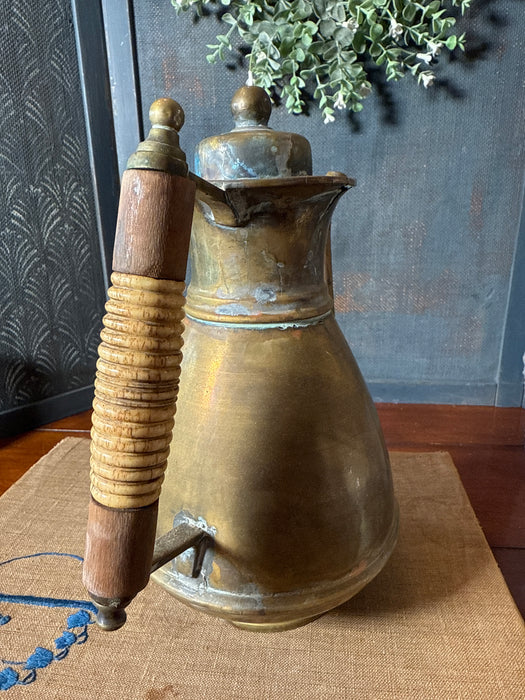 1850’s Antique Brass Chocolate Pot with Ivory Handle