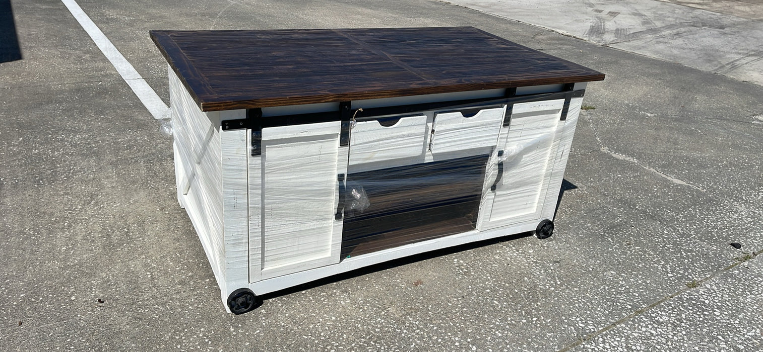 Kitchen island with barstools