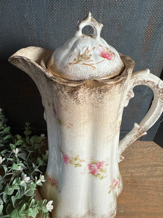 Antique Chocolate Pot with Amazing Crazing!