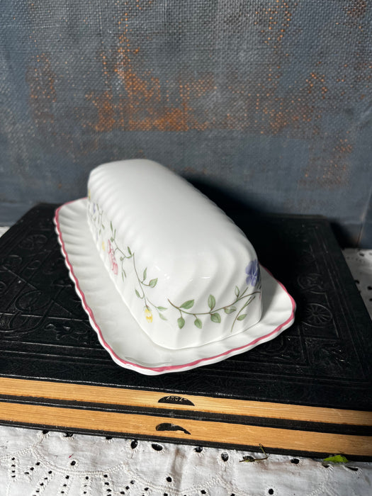 Summer Chintz Butter Dish | Vintage Johnson Brothers | Fine English Tableware