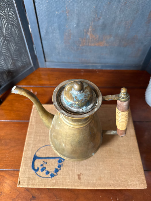 1850’s Antique Brass Chocolate Pot with Ivory Handle