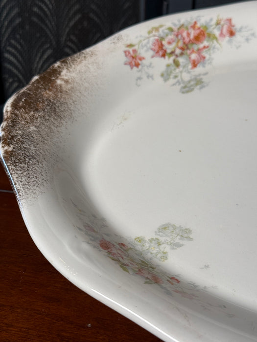 White Granite American Ironstone Platter by Home Laughlin