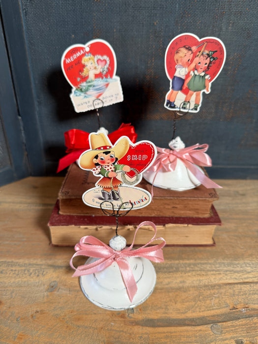 Vintage Upcycled Photo Holder with Valentine