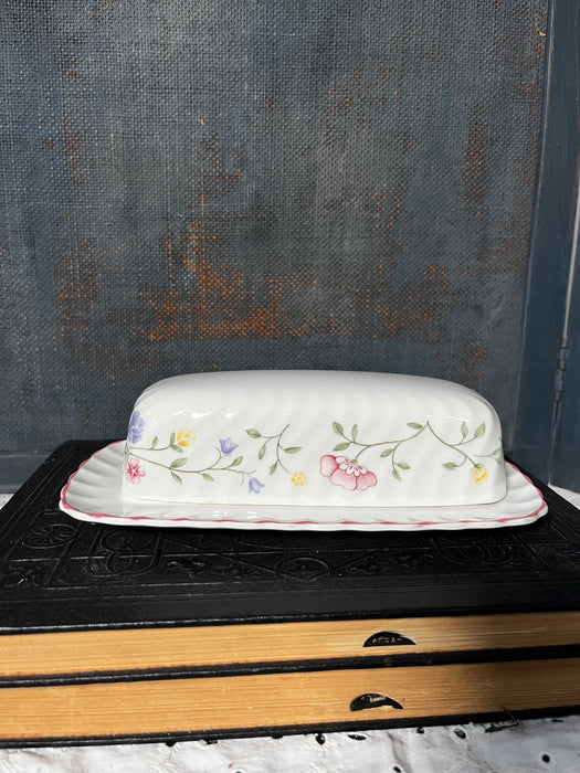 Summer Chintz Butter Dish | Vintage Johnson Brothers | Fine English Tableware