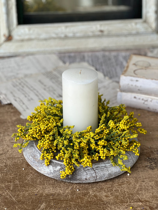 Evensong Berries Candle Ring | 10" | Yellow