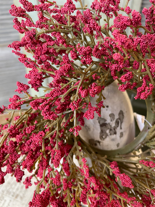 Array Astilbe Candle Ring | Red | 9" outer 3" inner | Fall & Winter Home Decor