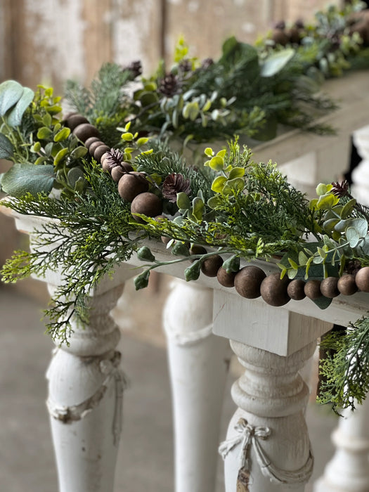 Cadence Wooden Bead Garland | 90" | Natural