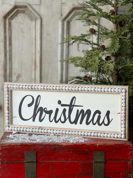 Beaded Christmas Sign | 19.75" | Holiday & Christmas Farmhouse Home Decor