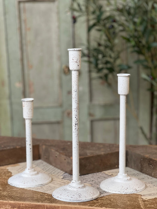 Faber Taper Candle Holder | White | Choice of sizes 9 - 14.5 inches