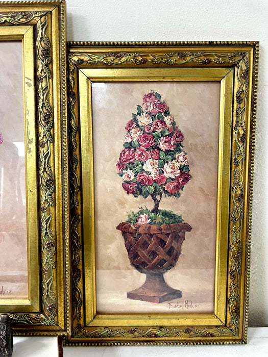 Pair of Rose Topiary Framed Prints