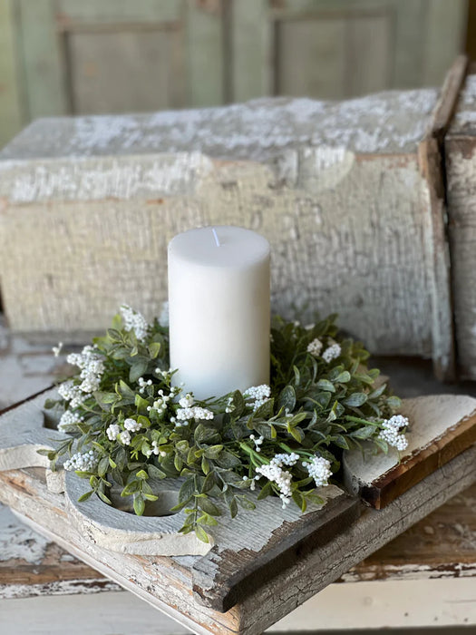 Luxberry Candle Ring 12" | Crisp white flower spring home decor