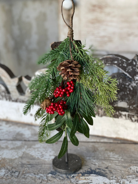 Pine and Plenty Drop | Christmas and Holiday Home Decor | Greenery & Berries