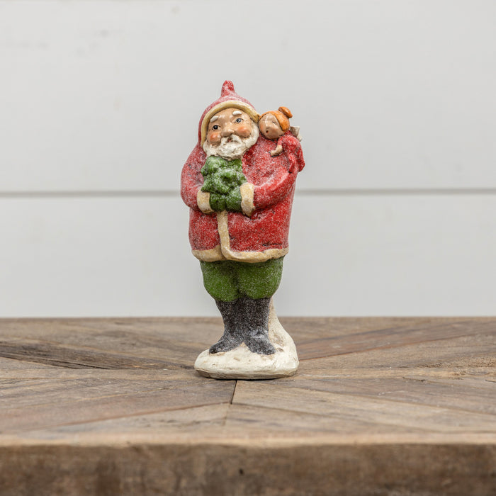 Red Santa with Angel on shoulder | Whimiscal Christmas & Holiday Decor
