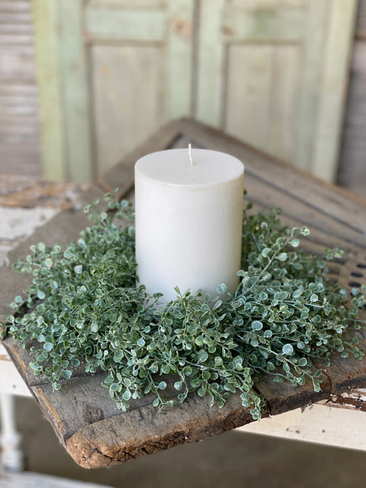 Shimmering Tremble Leaf Candle Ring | 12" All Season Greenery Home Decor