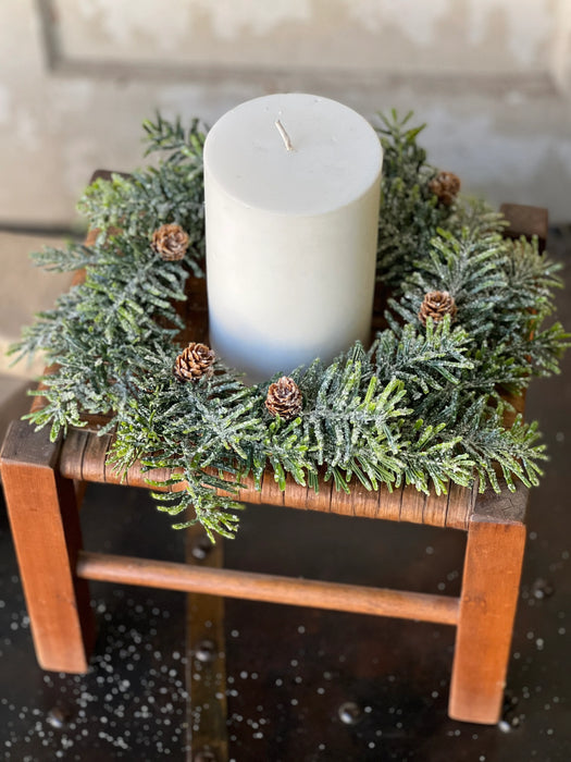 Snowshoe Hemlock Candle Ring | 13" Christmas & Holiday Home Decor