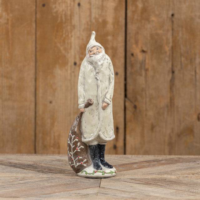 Ivory Santa with Bag | Whimsical Christmas & Holiday Decor