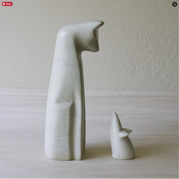 Cat and Mouse | Carved Soapstone Figurine | Fair Trade | Made in Kenya
