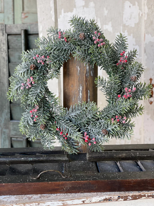 Winter Jewel Hemlock Wreath | 22" Christmas and Holiday Home Decor