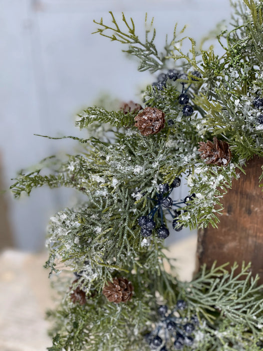 Wintry Mix Candle Ring | 14" | Blue Holiday Home Decor