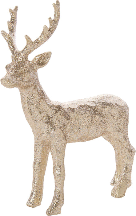Small Champagne Glittered Reindeer | Christmas & Holiday Home Decor