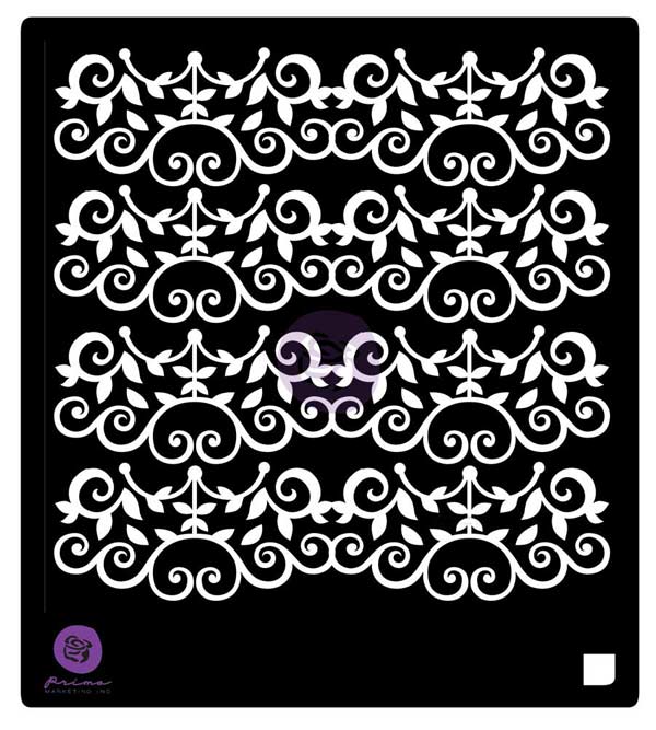 Cast Iron Vine Stencil | Redesign with Prima | 6 x 6 inches | Scroll Floral Design