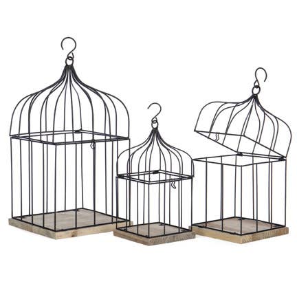 Willow Group - Set Of 3 Square Metal With Wood Display