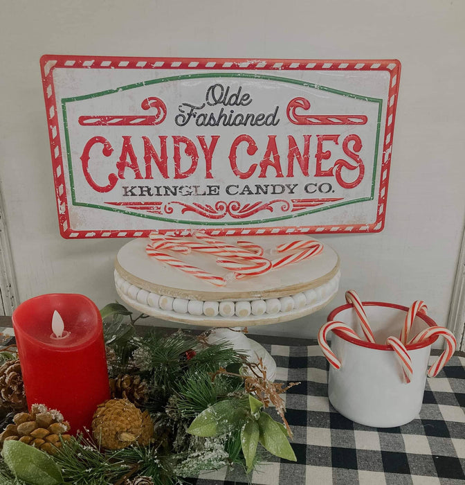 Candy Canes Metal Sign | Christmas & Holiday Home Decor | 16x8 in
